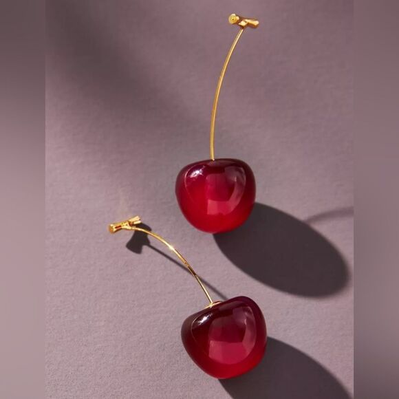 Anthropologie Jewelry - Cherry Drop Earrings